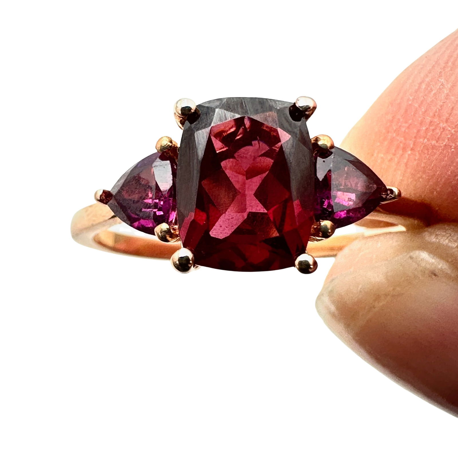 Rhodolite Garnet Rose Gold Over Sterling Silver Ring Size 8 (1 of 3)