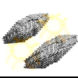Vintage Signed Swan Swarovski Crystal Gold Tone Clip Earrings: Vintage Signed Swan Swarovski Crystal Gold Tone Clip Earrings