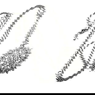 Camrose & Kross Jackie Kennedy JBK Crystal Sterling Silver Necklace: Camrose & Kross Jackie Kennedy JBK Crystal Sterling Silver Necklace
