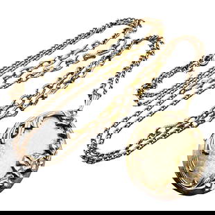 Vintage Large Gold Tone Picture Locket Trifari Chain 34 Inch: Vintage Large Gold Tone Picture Locket Trifari Chain 34 Inch