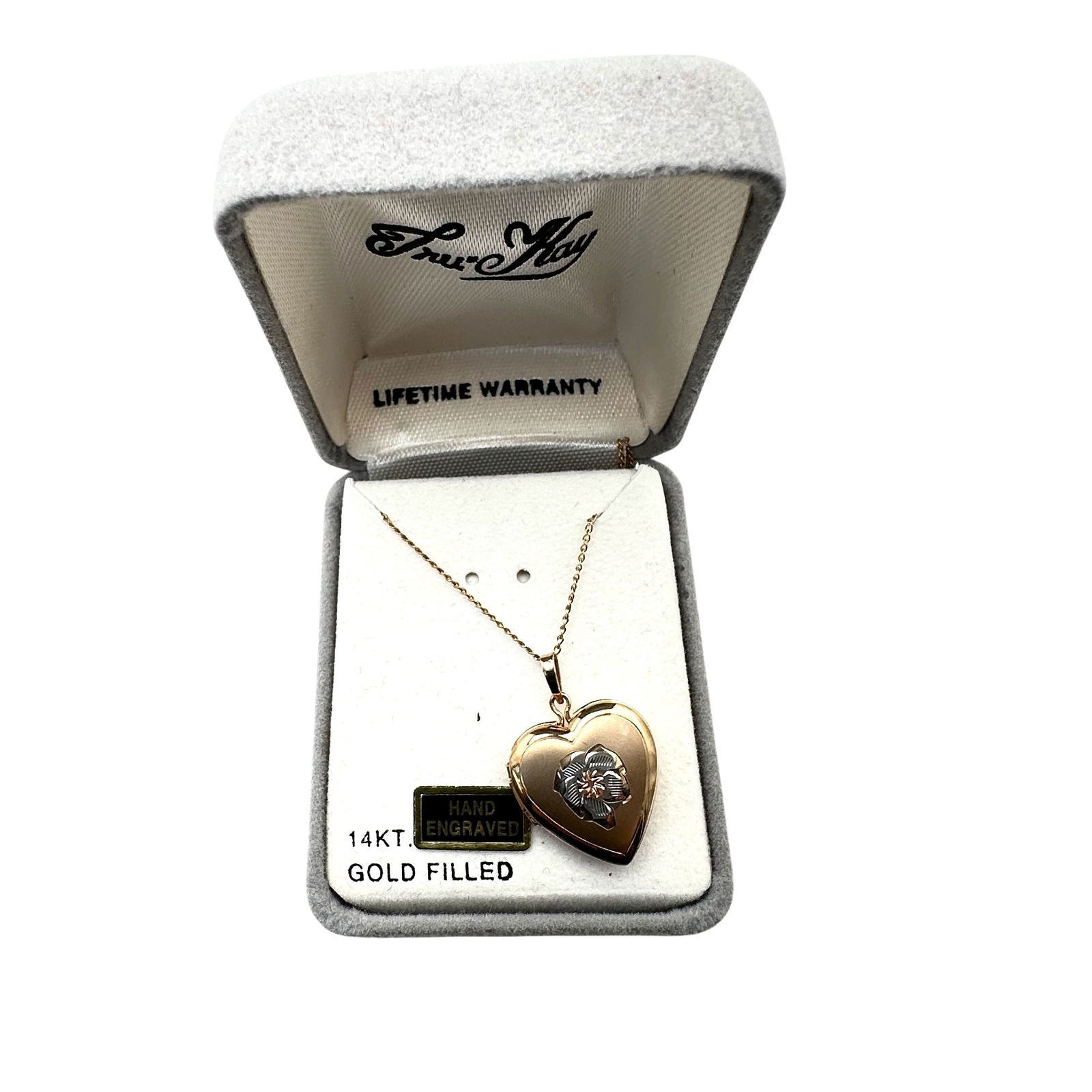 Vintage 14K Gold Filled Heart Picture Locket Necklace Original Box (1 of 3)