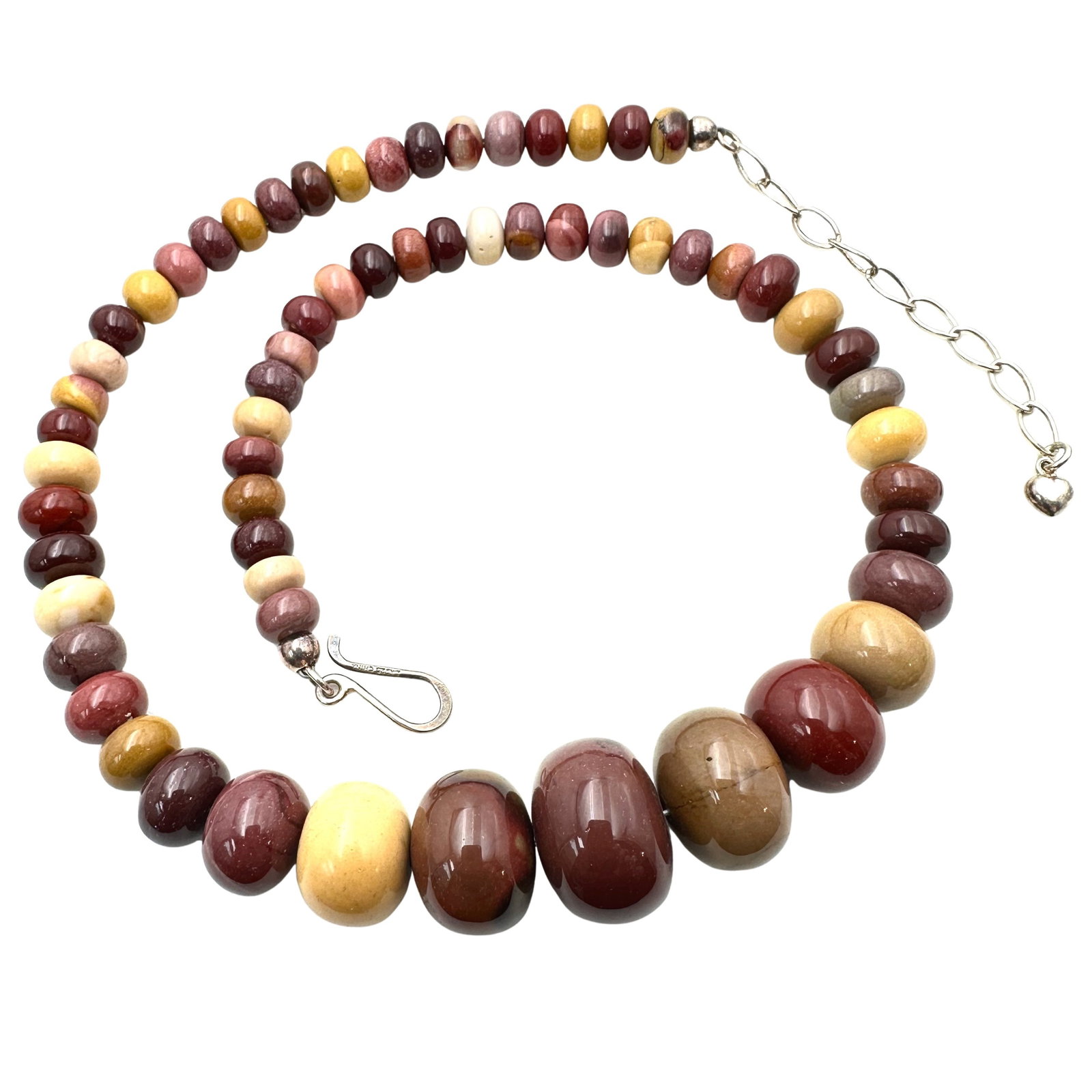 Jay King Mookaite Bead Necklace Sterling Silver 1 to 18 Inch: Jay King Mookaite Bead Necklace Sterling Silver 1 to 18 Inch