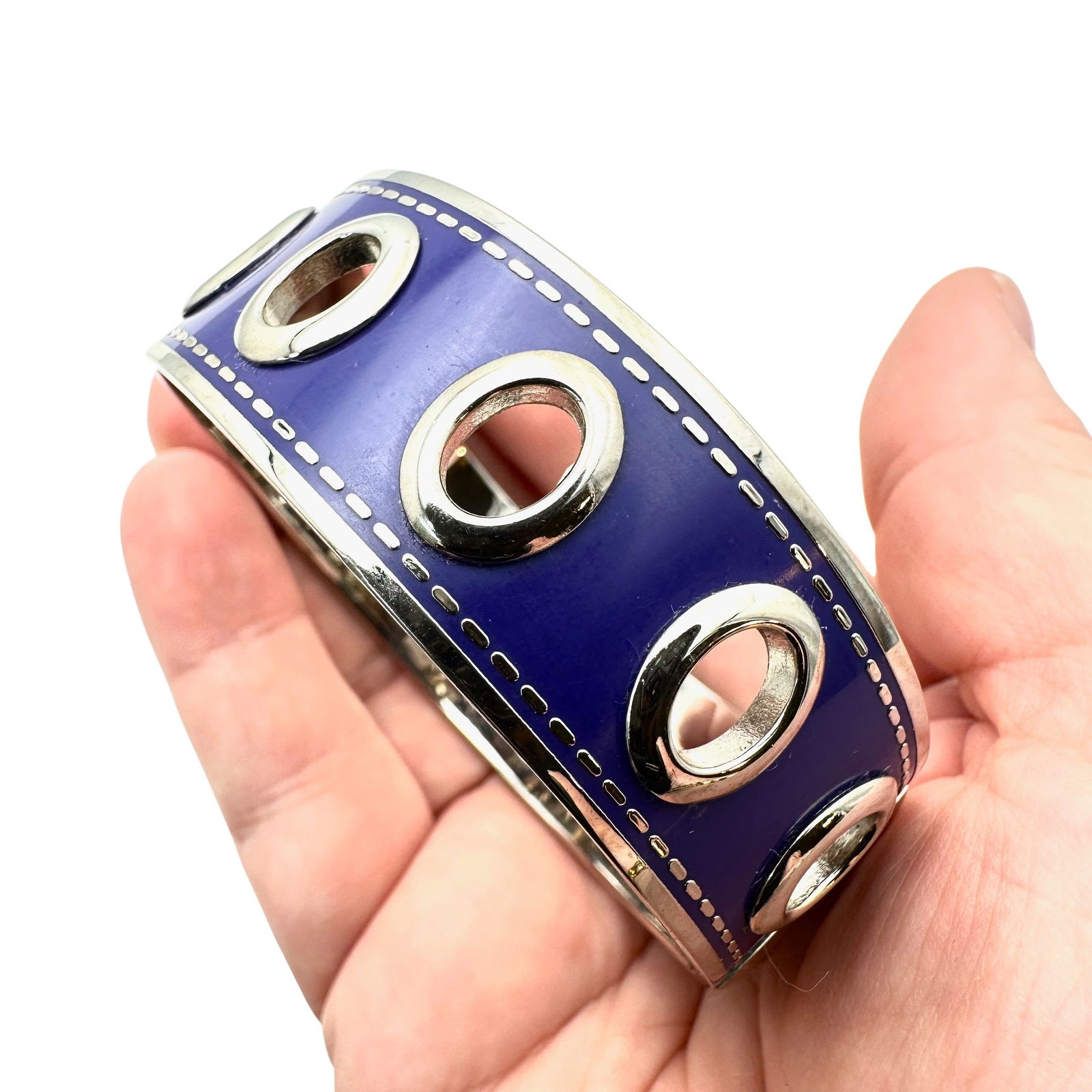 Coach Purple Silver Tone Bangle Bracelet 7.5 Inch (1 of 3)