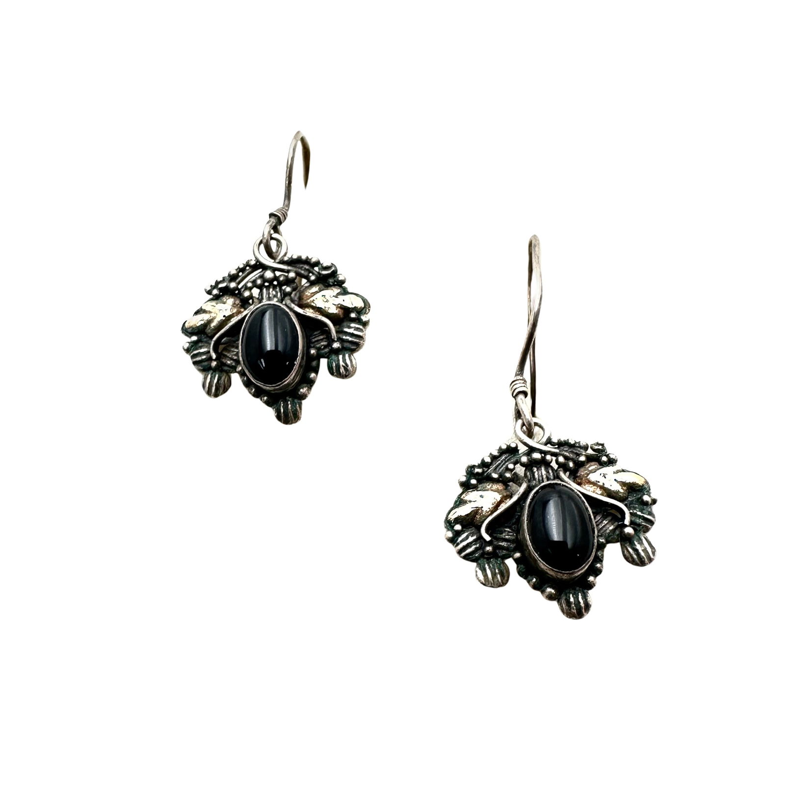Sterling Silver Black Onyx Chandelier Earrings Pierced: Sterling Silver Black Onyx Chandelier Earrings Pierced