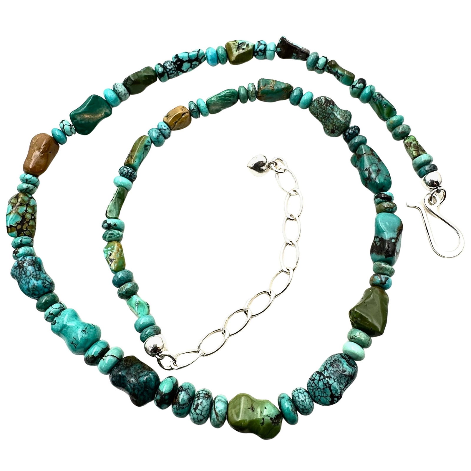 Jay King DTR Turquoise Sterling Silver Necklace 16 to 18 Inch (1 of 3)