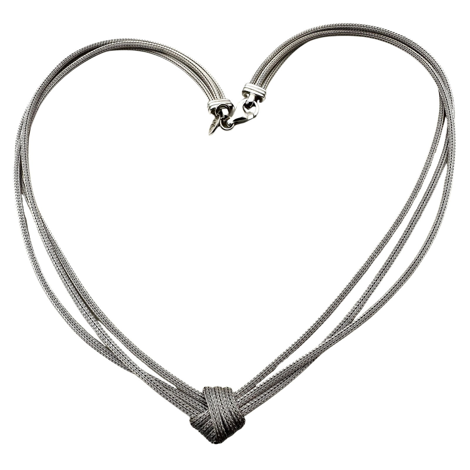 Italy Sterling Silver Triple Strand Chain Necklace 16 Inch: Italy Sterling Silver Triple Strand Chain Necklace 16 Inch