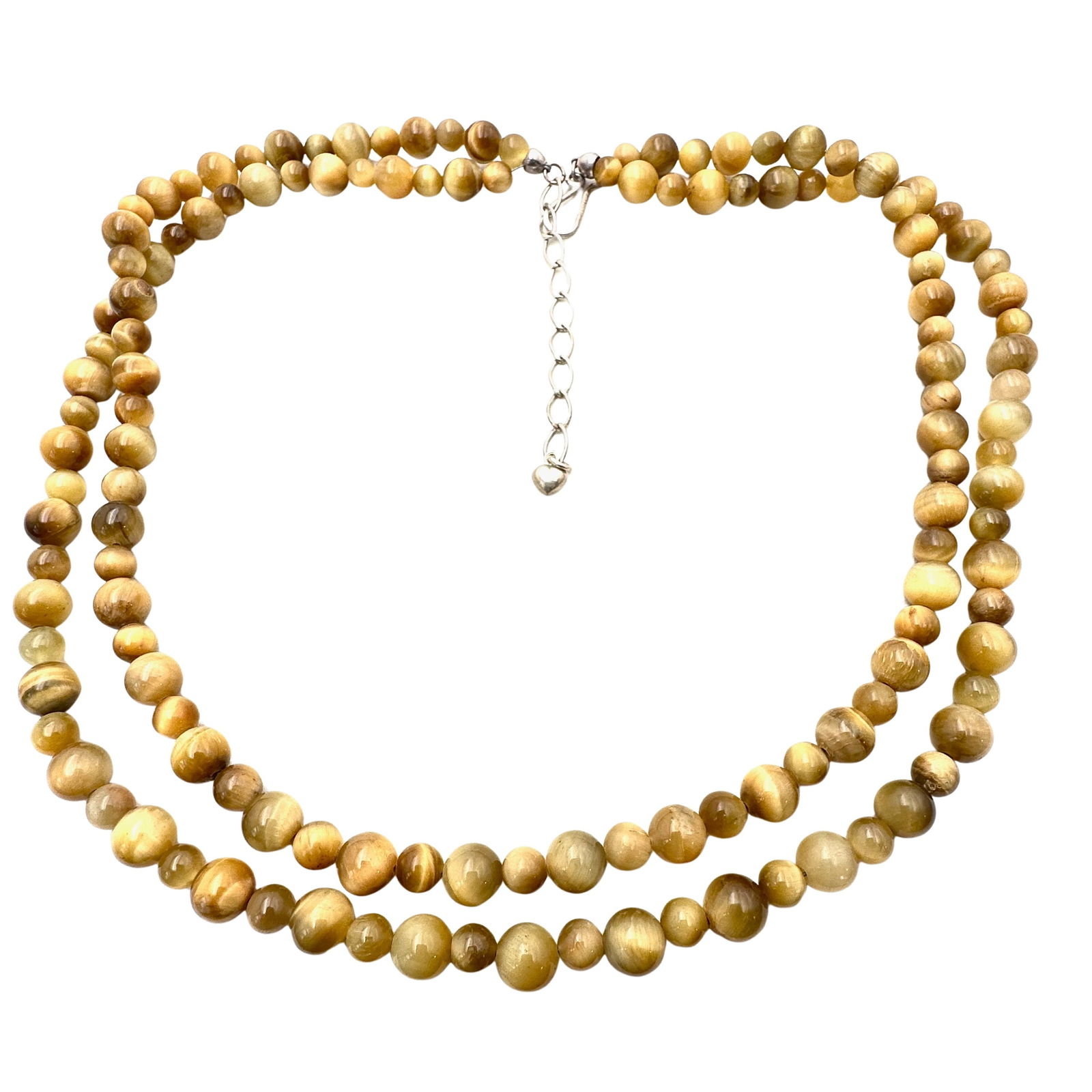 Jay King Cats Eye? Double Strand Sterling Silver Necklace 20 to 22 Inch: Jay King Cats Eye? Double Strand Sterling Silver Necklace 20 to 22 Inch