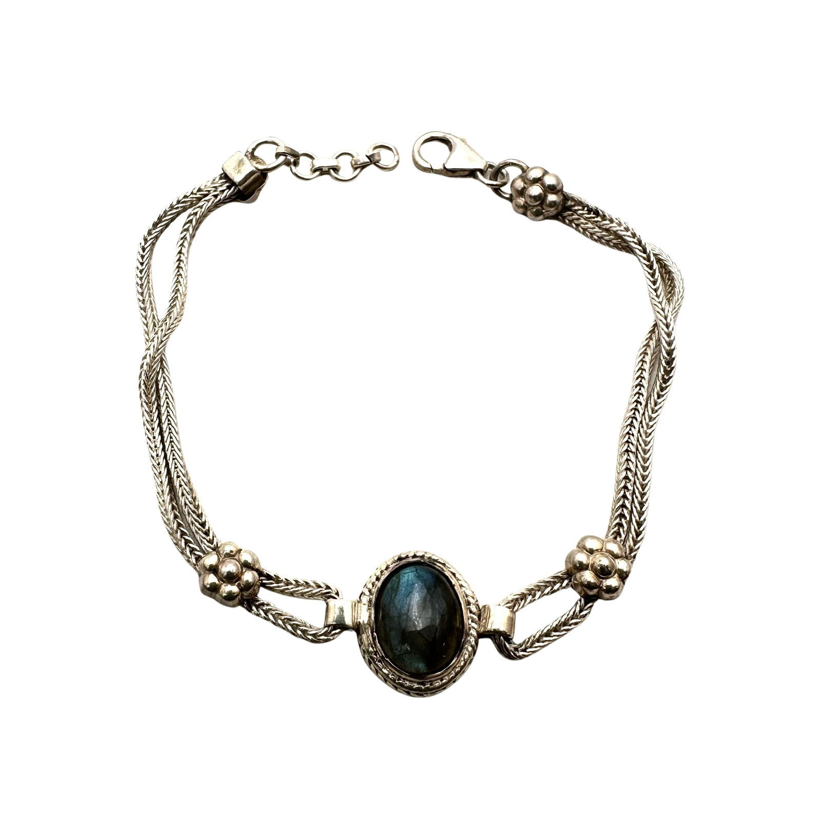 Labradorite Sterling Silver Bracelet 7.5 Inch Length: Labradorite Sterling Silver Bracelet 7.5 Inch Length