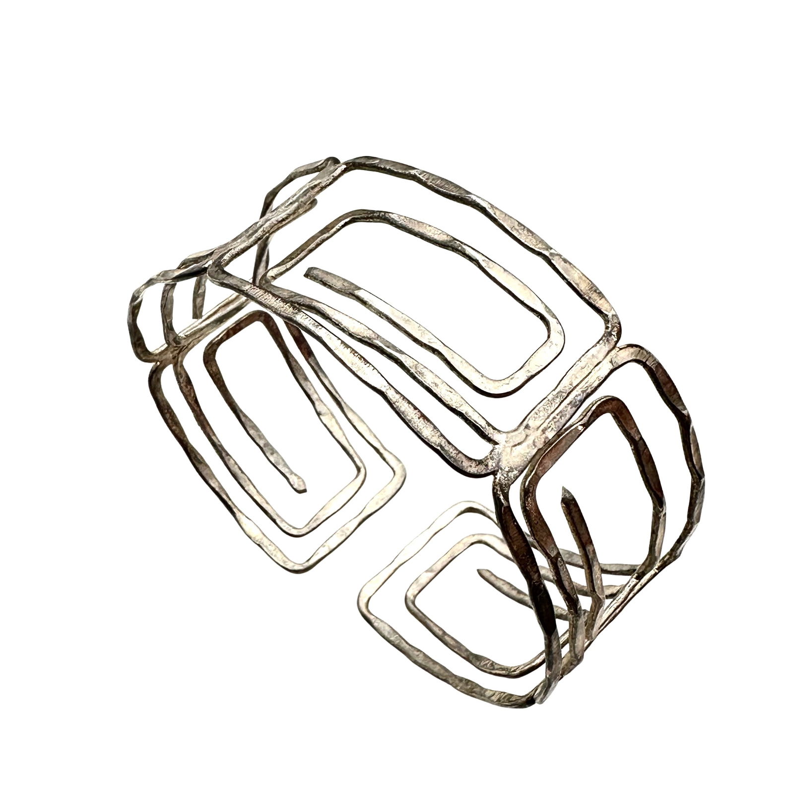 Modernist Design Sterling Silver Cuff Bracelet 19 Grams 8 Inch: Modernist Design Sterling Silver Cuff Bracelet 19 Grams 8 Inch
