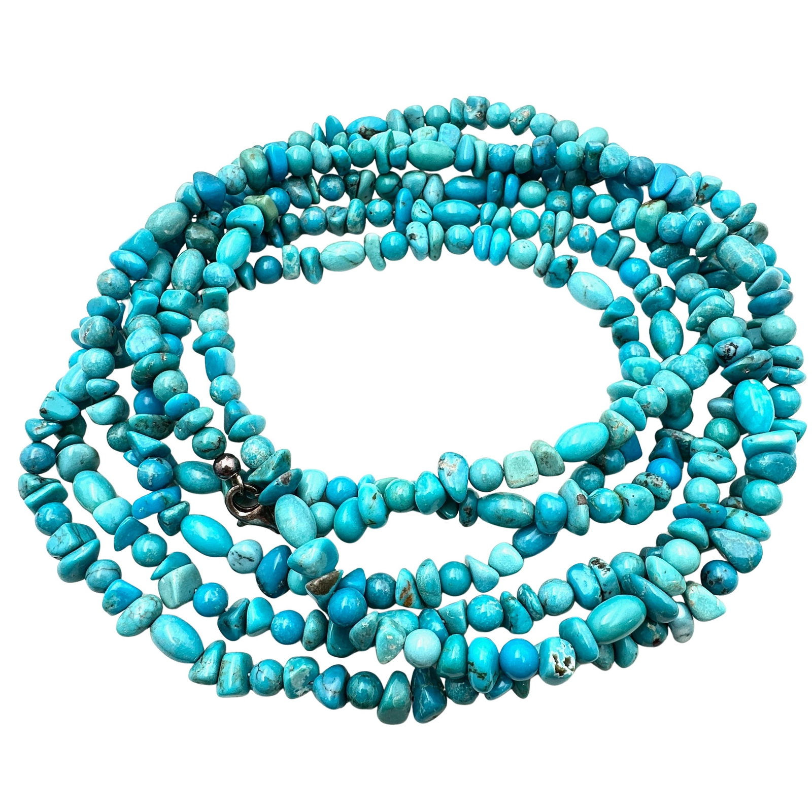 Carolyn Pollack Extra Long Turquoise Sterling Silver Necklace 36 Inch: Carolyn Pollack Extra Long Turquoise Sterling Silver Necklace 36 Inch