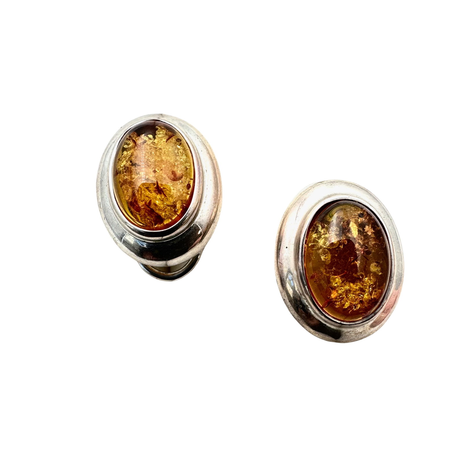 Joseph Esposito Amber Sterling Silver Lever Back Pierced Earrings: Joseph Esposito Amber Sterling Silver Lever Back Pierced Earrings
