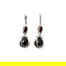 Atelier Mexico Carnelian Smoky Topaz Sterling Silver Pierced Chandelier Earrings