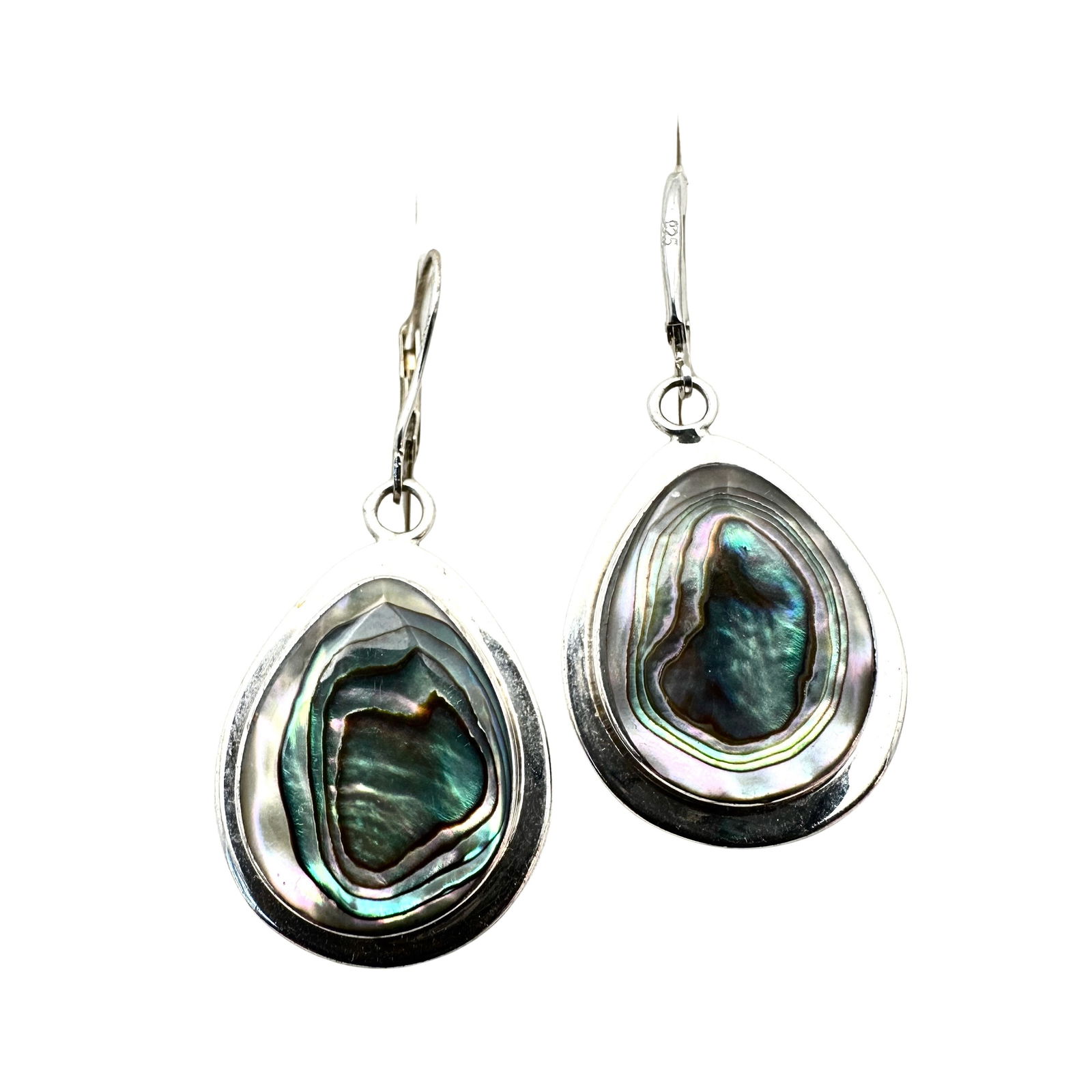 ATI Mexico Sterling Silver Abalone Pearl Earrings Pierced Chandelier: ATI Mexico Sterling Silver Abalone Pearl Earrings Pierced Chandelier