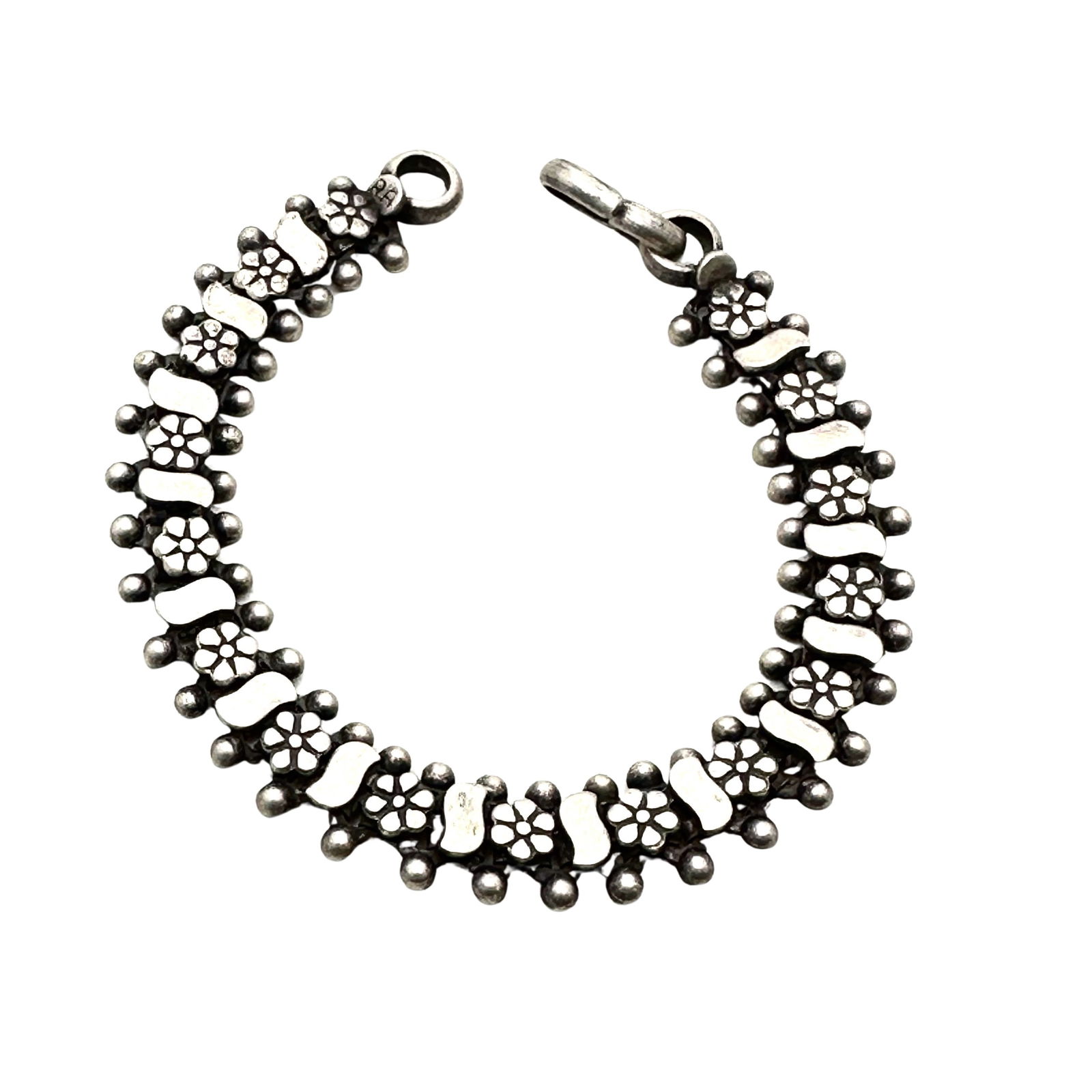 Sterling Silver Ethnic Design Bracelet 7 Inch 20 Grams: Sterling Silver Ethnic Design Bracelet 7 Inch 20 Grams