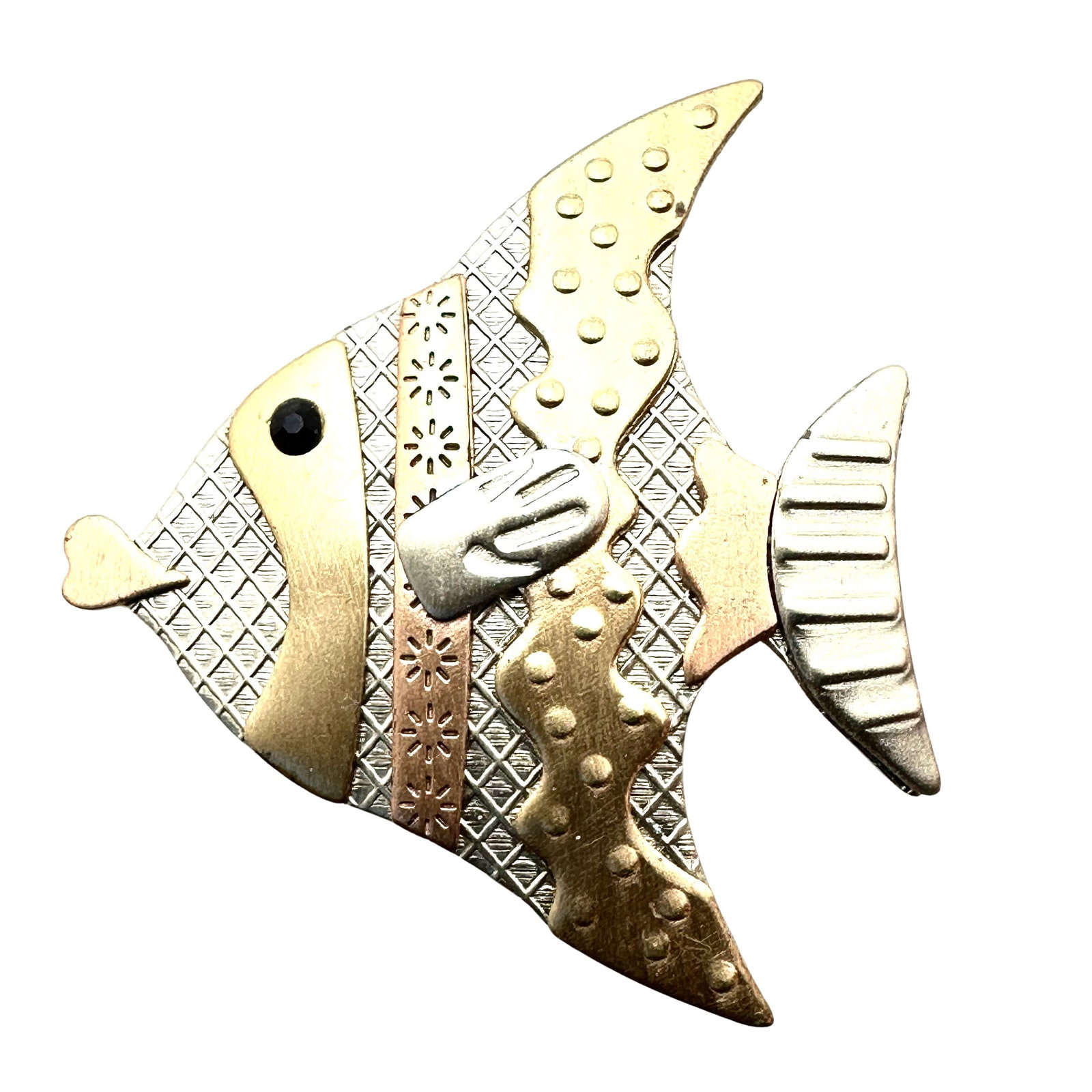 Artisan Mixed Metal Fish Brooch Coldwater Creek On Original Card: Artisan Mixed Metal Fish Brooch Coldwater Creek On Original Card