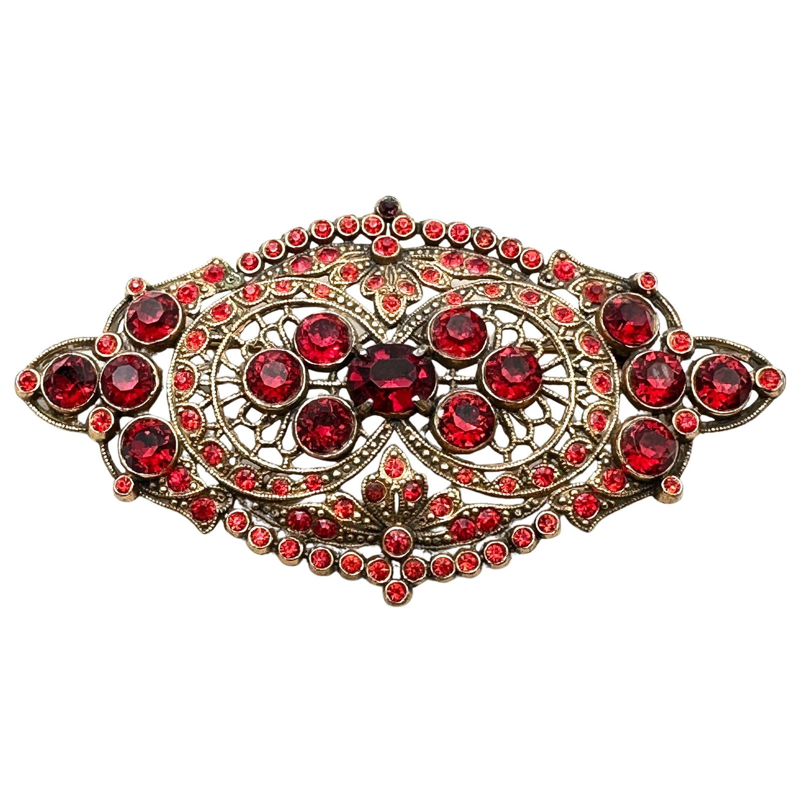 Vintage Light And Dark Blue Glass Rhinestone Silver Tone Bracelet 7 Inch (1 of 3)