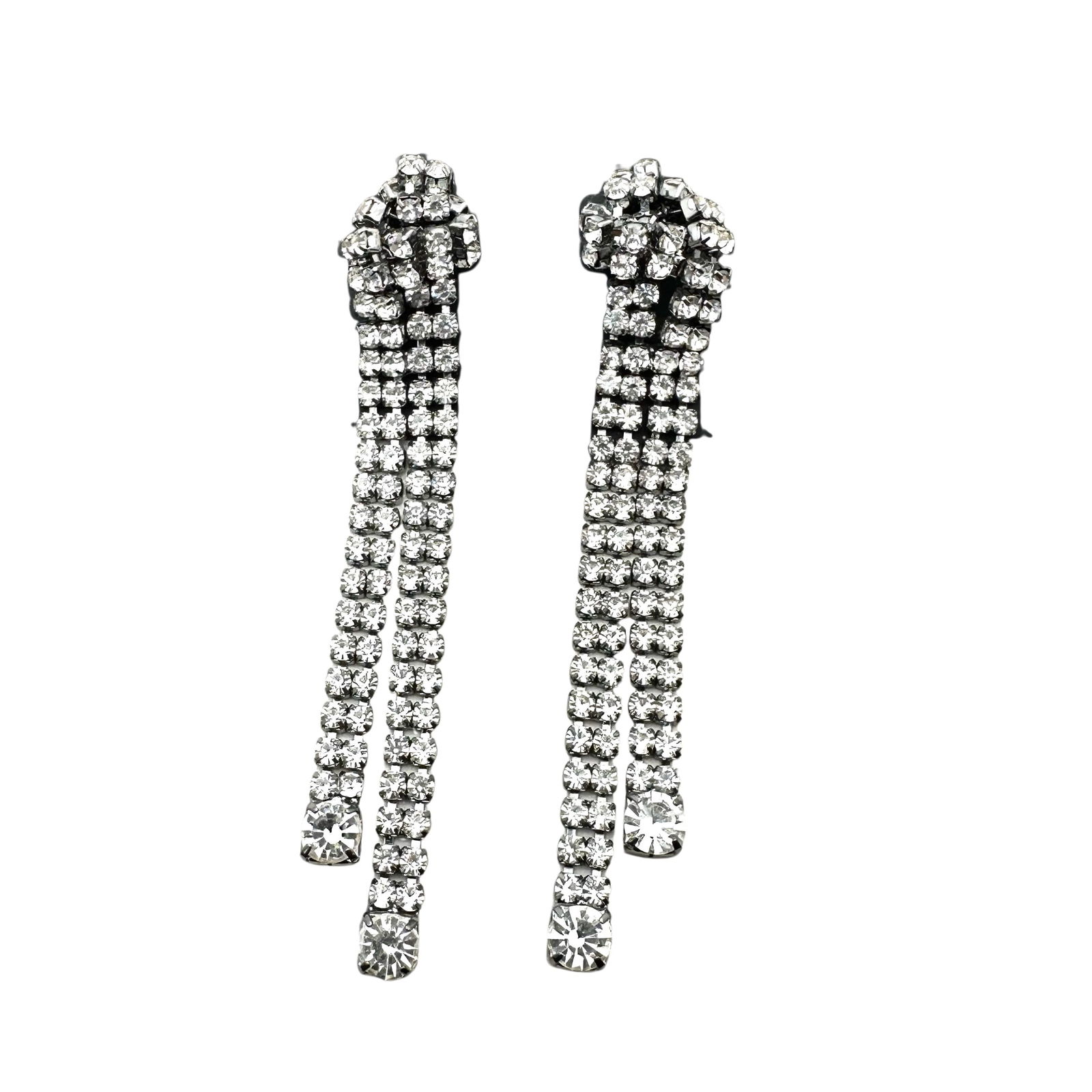 Vera Wang Clear Rhinestone Chandelier Pierced Earrings Original Tag: Vera Wang Clear Rhinestone Chandelier Pierced Earrings Original Tag