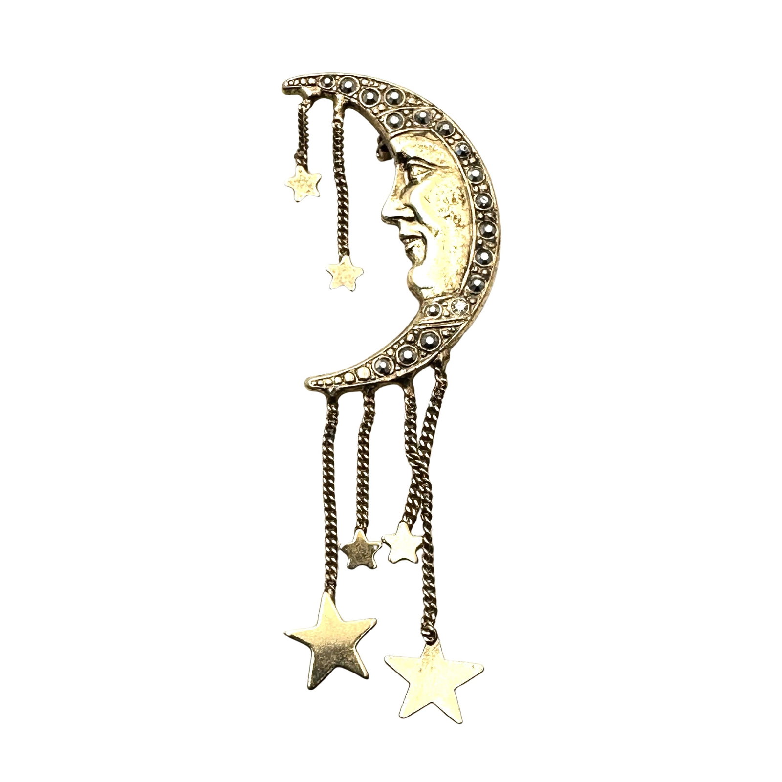 Kirks Folly Gold Tone Moon and Stars Brooch Pin: Kirks Folly Gold Tone Moon and Stars Brooch Pin