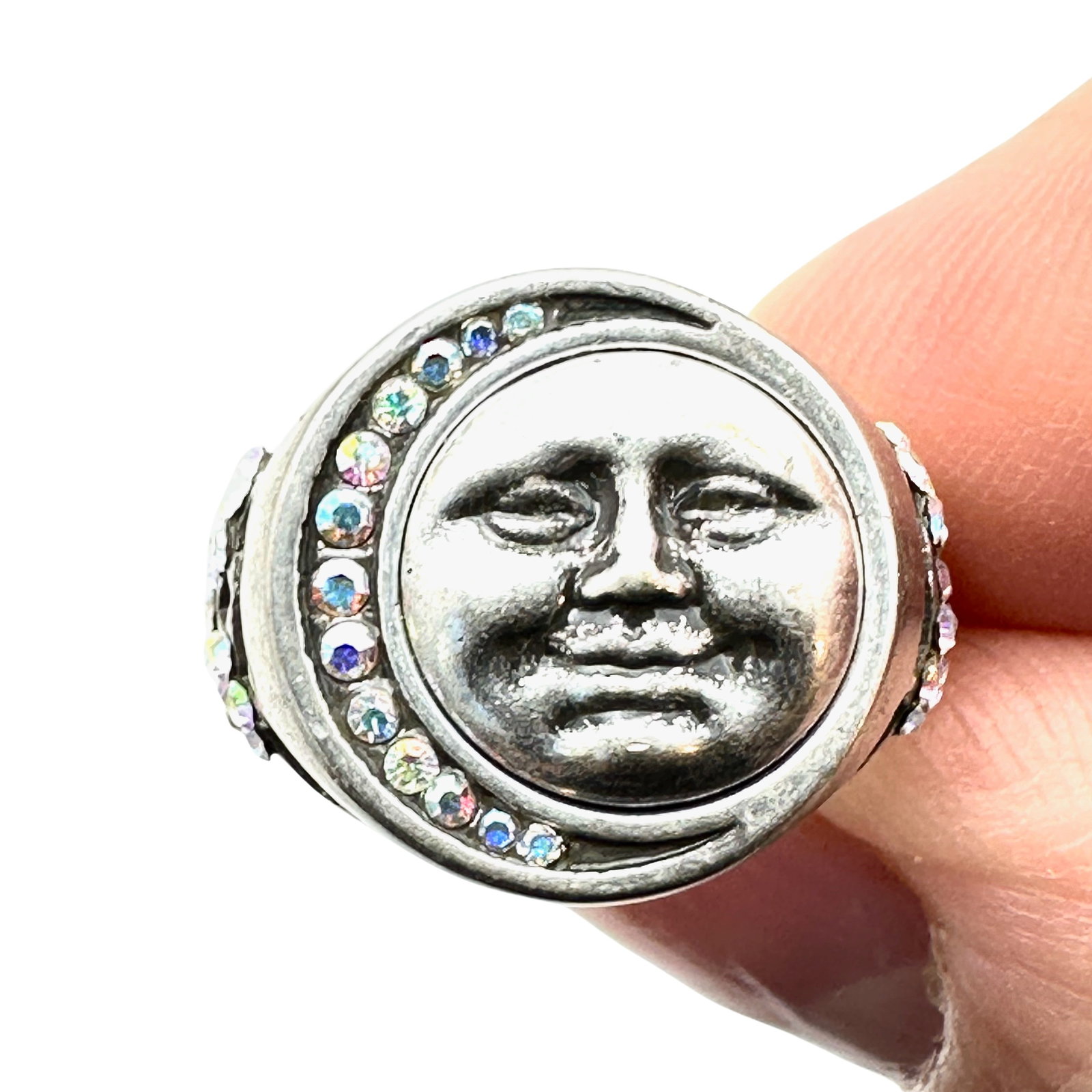 Kirks Folly Silver Tone Moon Crystal Ring Size 5: Kirks Folly Silver Tone Moon Crystal Ring Size 5