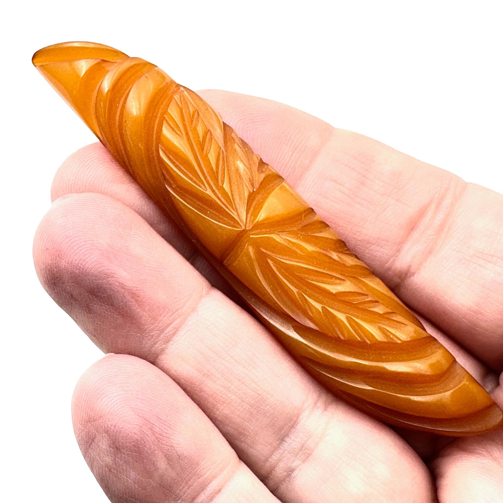 Vintage Butterscotch Bakelite Brooch Bar Pin 3 Inch (1 of 3)