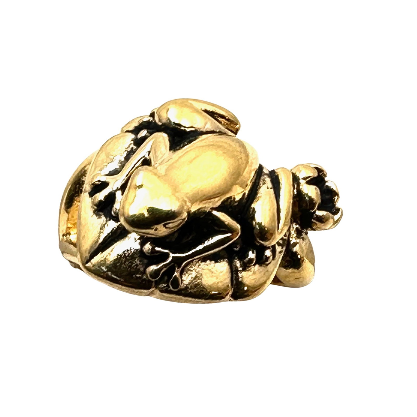 Vintage Frog on Lily Pad Gold Tone Ring Size 6 Adorable Pinky Ring: Vintage Frog on Lily Pad Gold Tone Ring Size 6 Adorable Pinky Ring