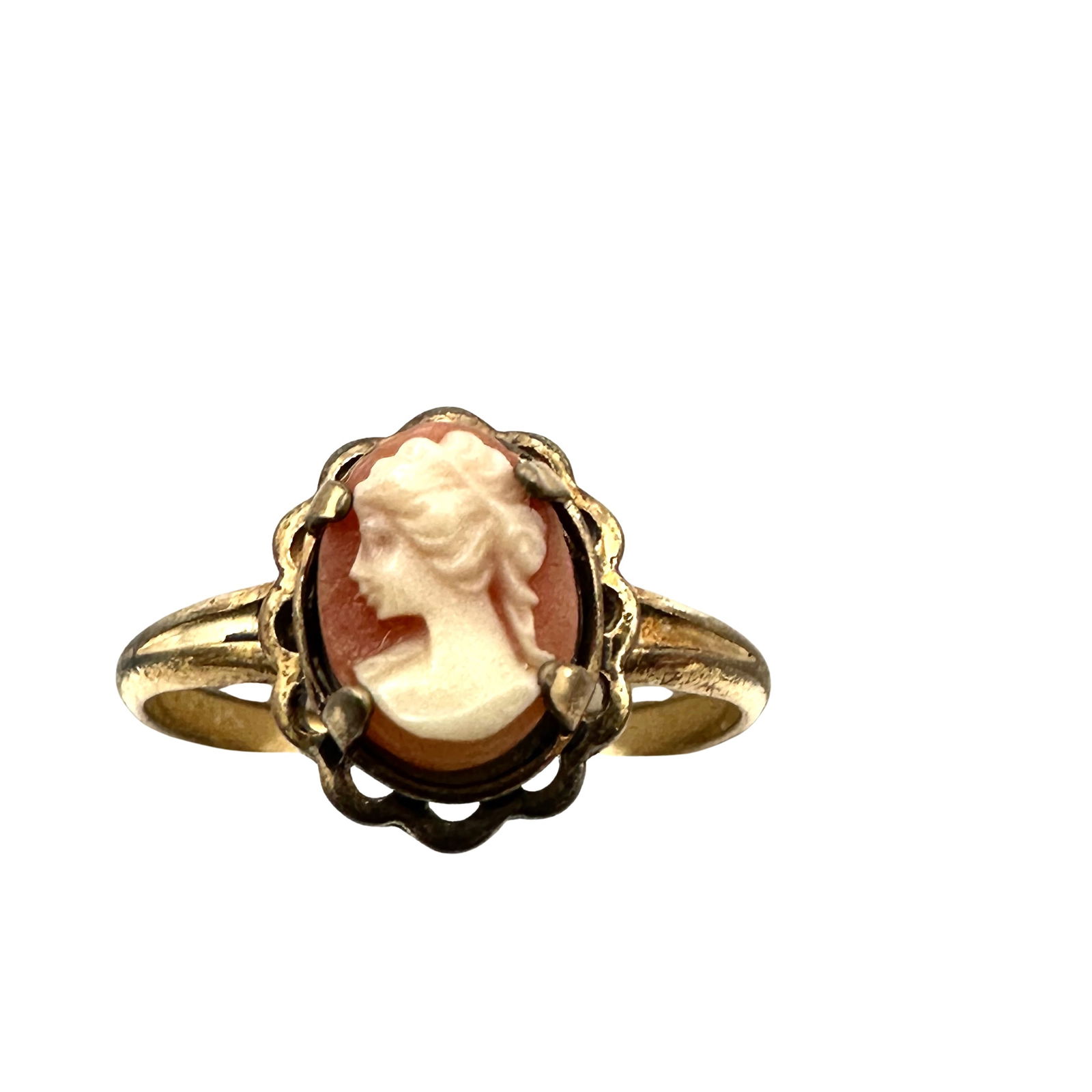 Antique Carved Cameo Ring Gold Filled Size 6 Vintage (1 of 3)