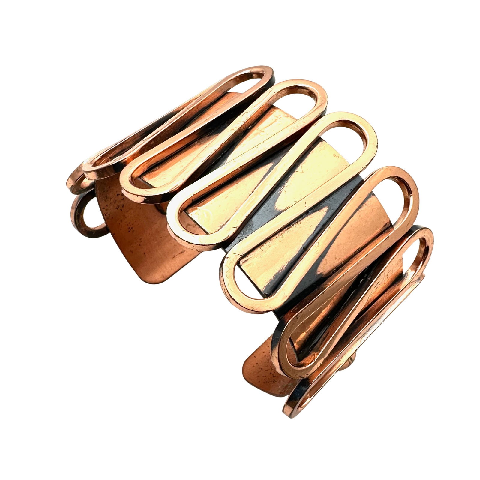 Vintage Renoir Copper Cuff Bracelet Wide Adjustable Size Mid Century Modernist (1 of 3)