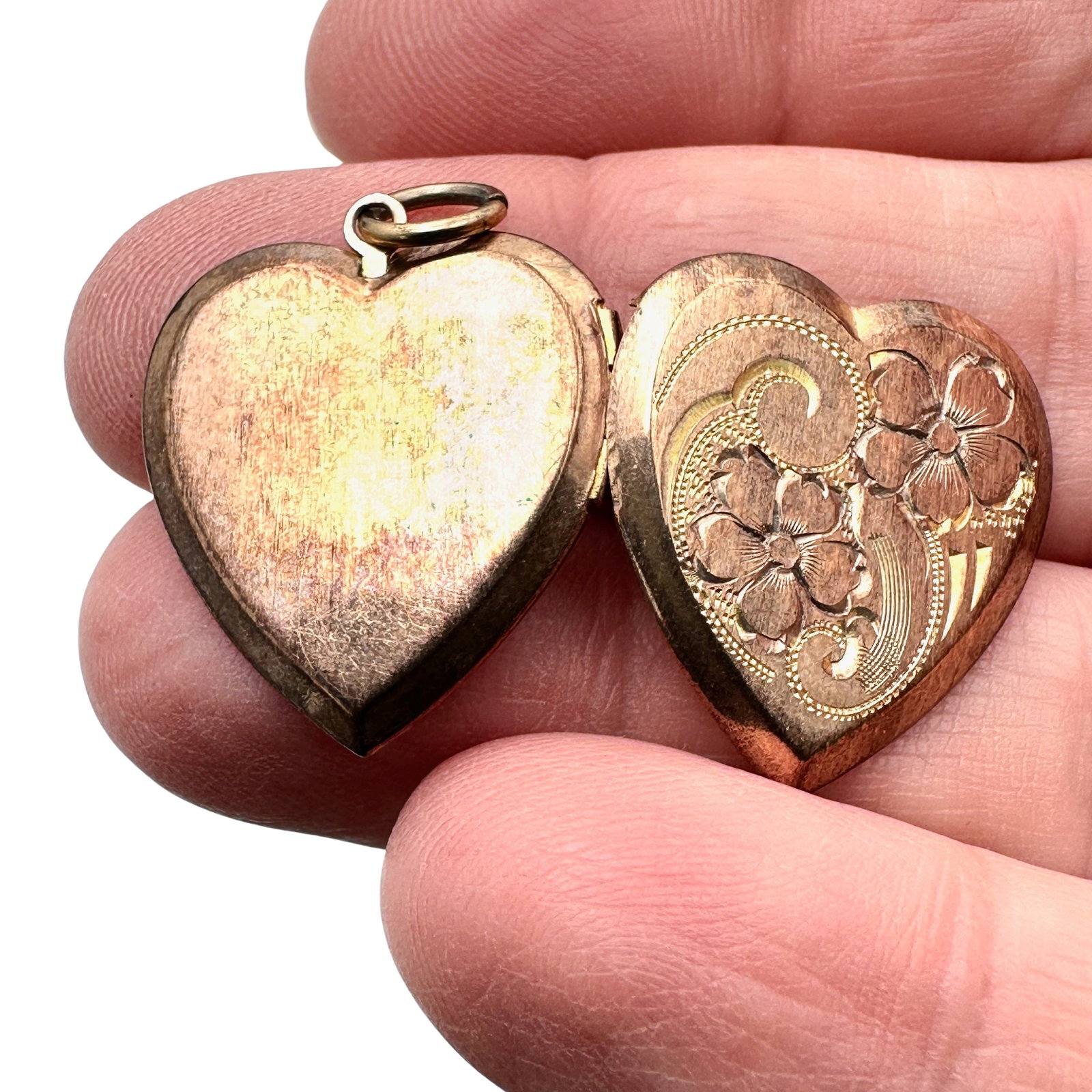 Antique Vintage Gold Filled Heart Picture Locket Pendant: Antique Vintage Gold Filled Heart Picture Locket Pendant