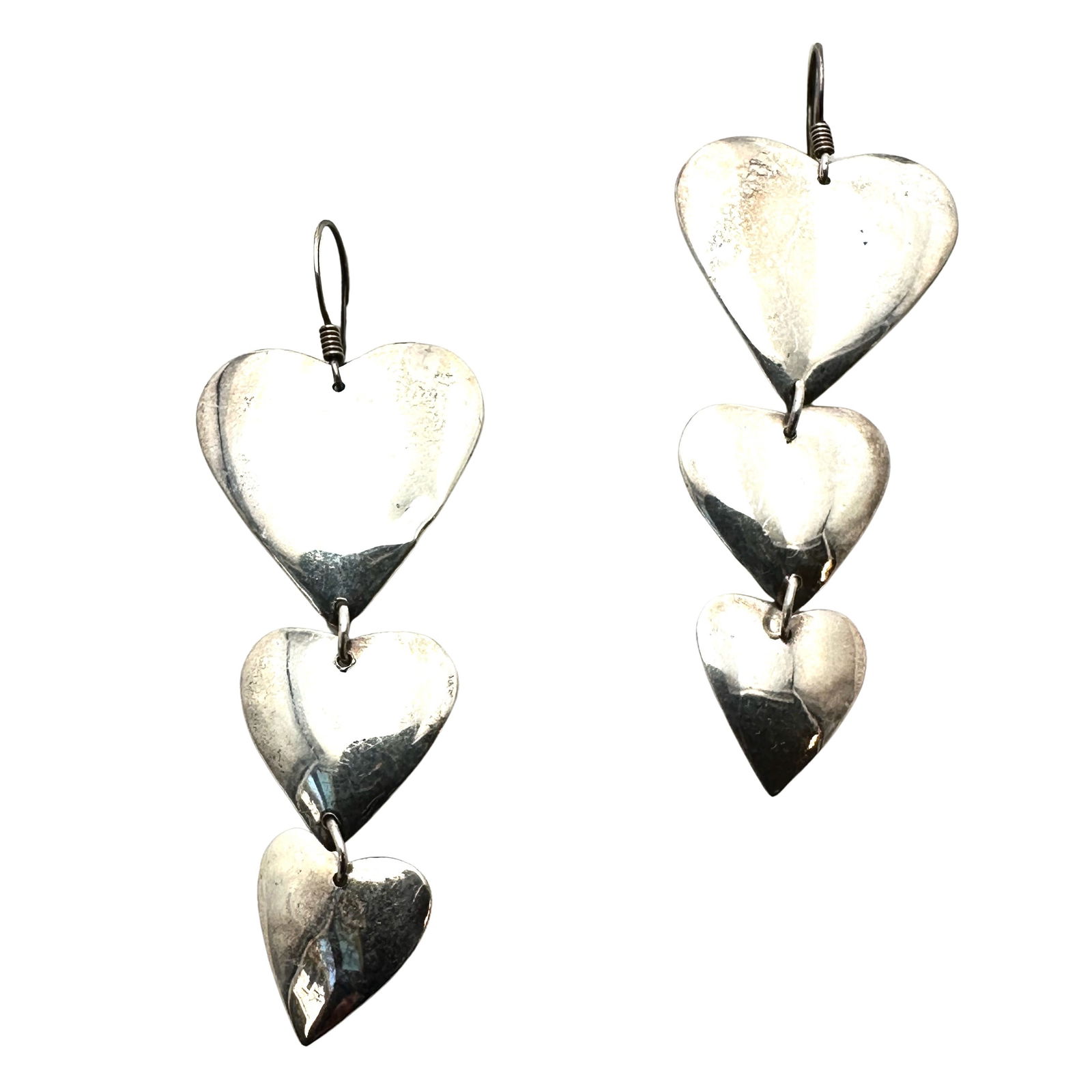 Sterling Silver Heart Chandelier Pierced Earrings 2.5 Inch: Sterling Silver Heart Chandelier Pierced Earrings 2.5 Inch