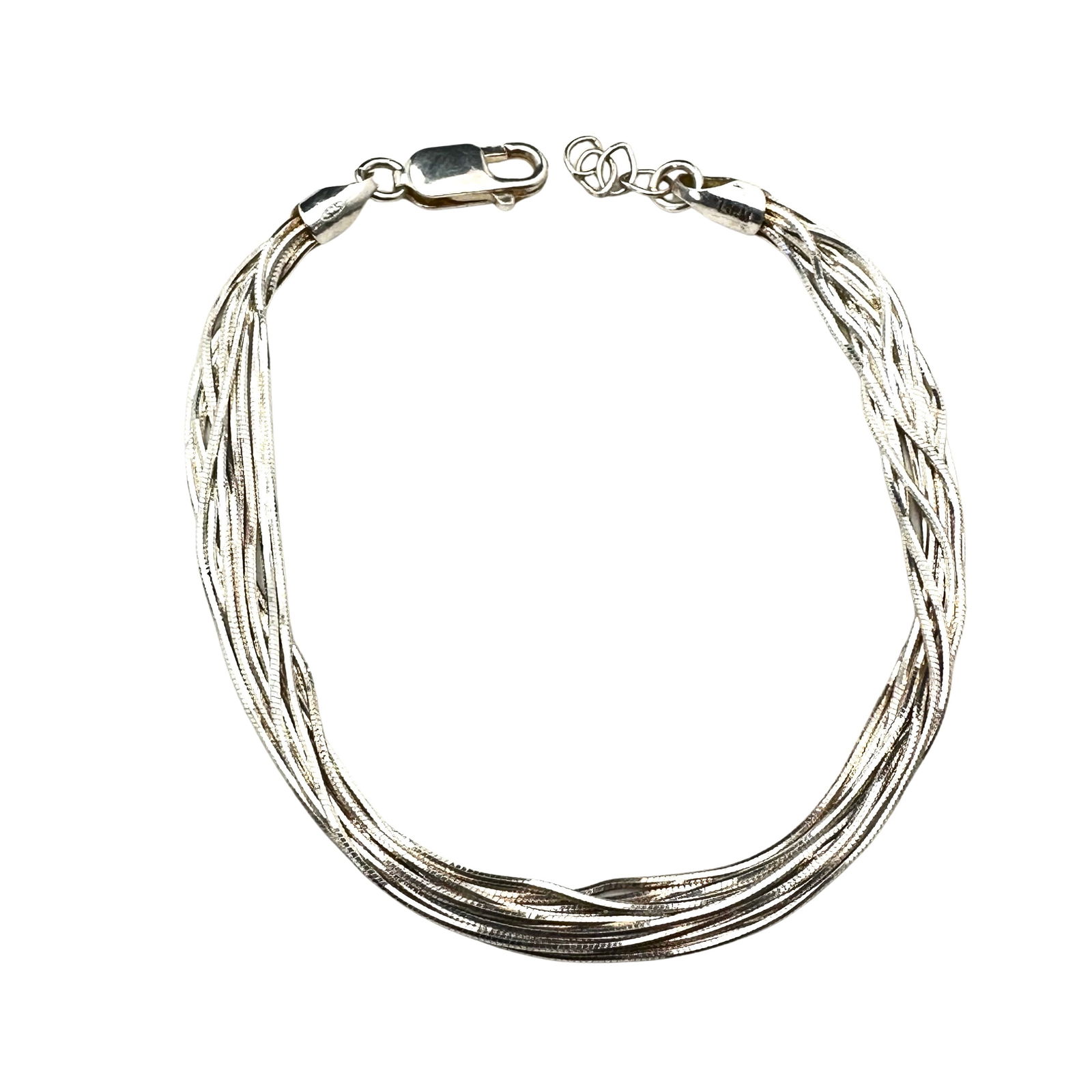 Italy Sterling Silver Multi Strand Bracelet 7 Inch (1 of 3)