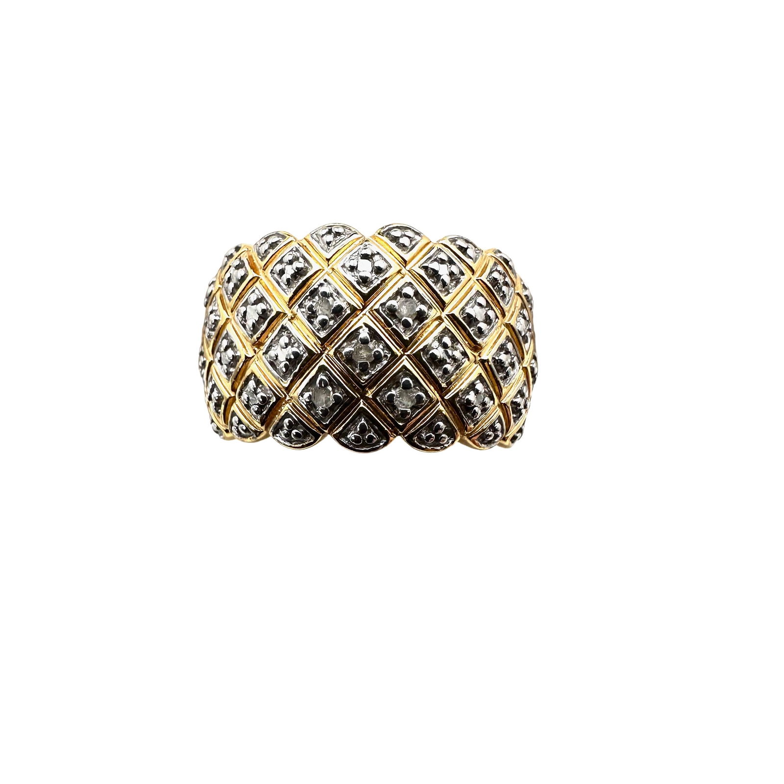 Ross Simons Gold Over Sterling Silver Diamond Band Ring Size 8 (1 of 3)