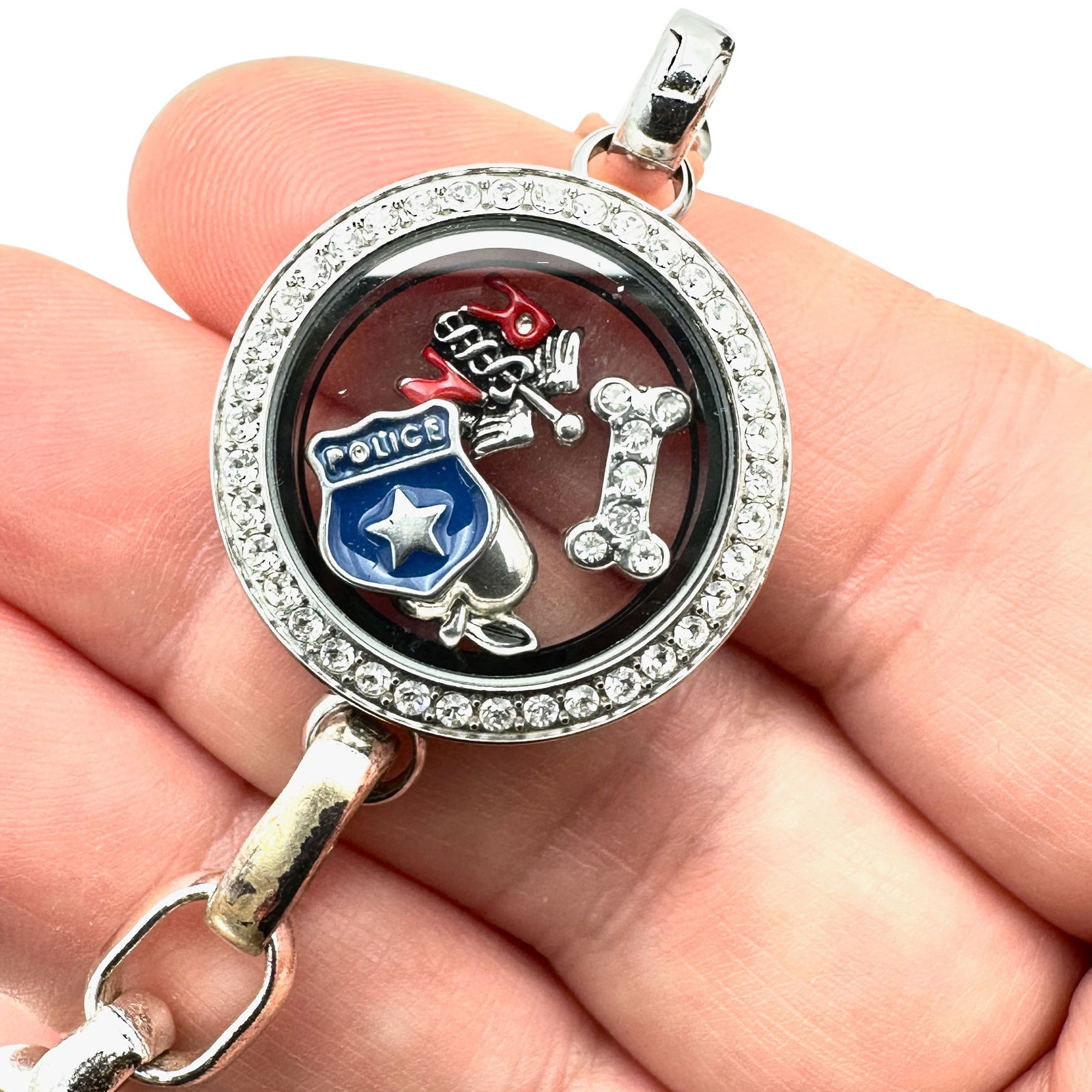 Orgami Owl Charm Bracelet Silver Tone 7 Inch Includes Charms (1 of 3)