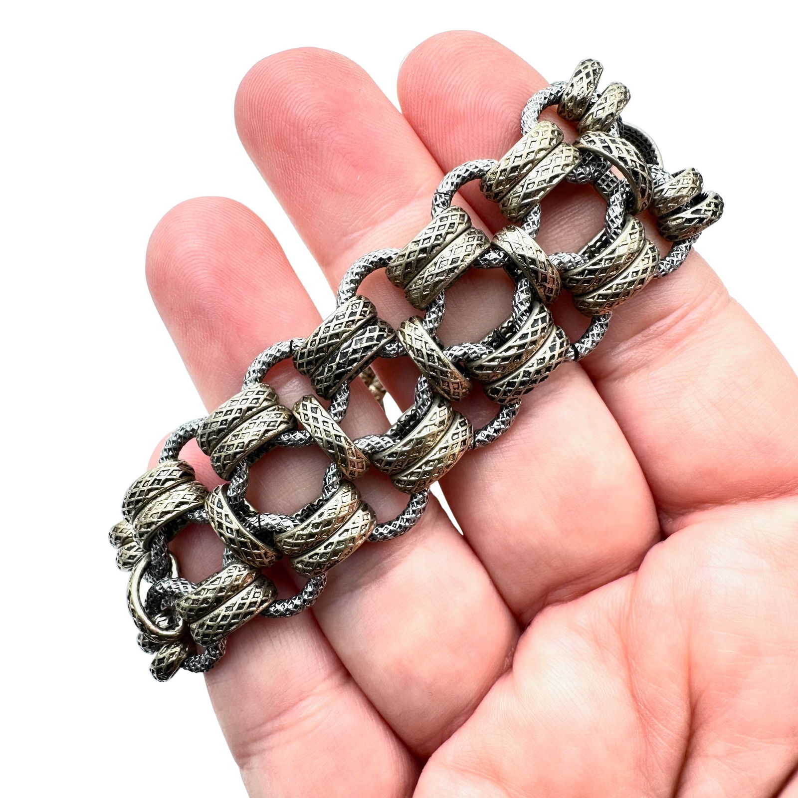 Kiam Family Silver Tone Brass Multi Strand Bracelet Magnetic 7.5 Inch (1 of 3)