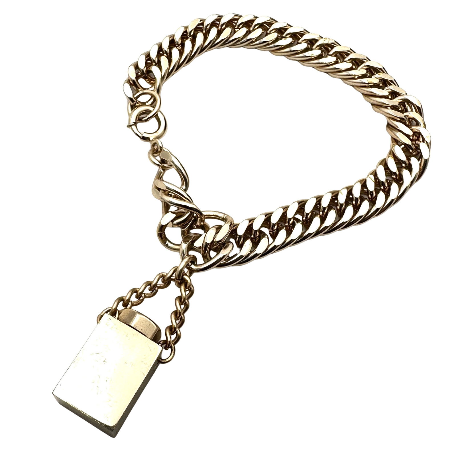 Vintage Perfume Charm Pendant Gold Plated Bracelet 7 Inch (1 of 3)