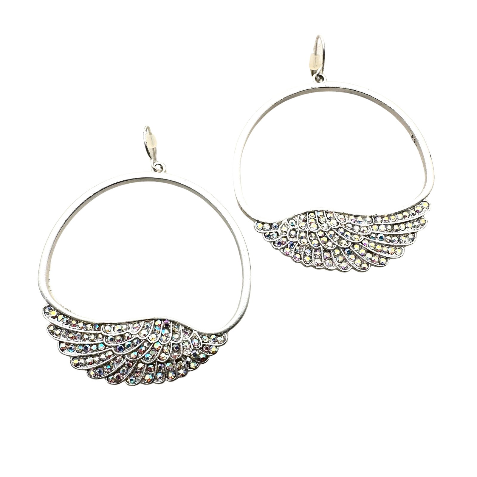 Kirks Folly Angel Wings Chandelier Pierced Earrings Silver Tone Crystals: Kirks Folly Angel Wings Chandelier Pierced Earrings Silver Tone Crystals