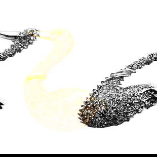Swarovski Swan Hallmark Gold Plated Crystal Swan Bird Brooch Pin Champagne Crystals: Swarovski Swan Hallmark Gold Plated Crystal Swan Bird Brooch Pin Champagne Crystals
