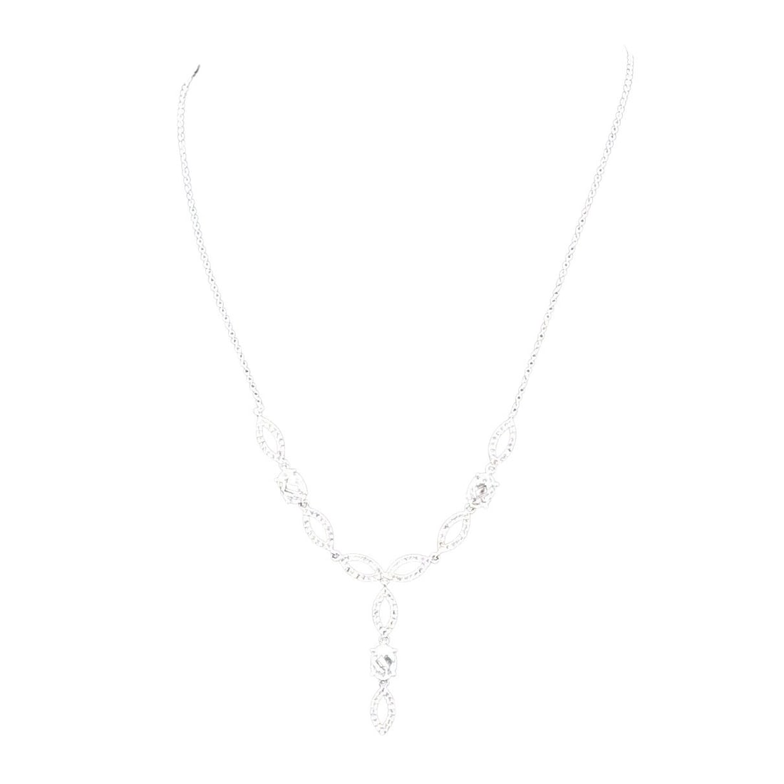 Nadri Clear Crystal Silver Plated Necklace Original Tag 16 to 18 Inch: Nadri Clear Crystal Silver Plated Necklace Original Tag 16 to 18 Inch