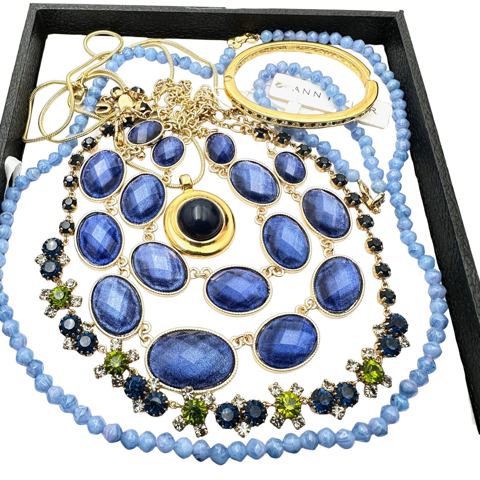 Jewelry Group Ann Taylor Joan Rivers Monet Necklaces Bracelet Blue Rhinestones (1 of 3)