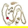 Jewelry Group Vintage Red Rhinestone Brooch Vendome Earrings Pearls Necklace