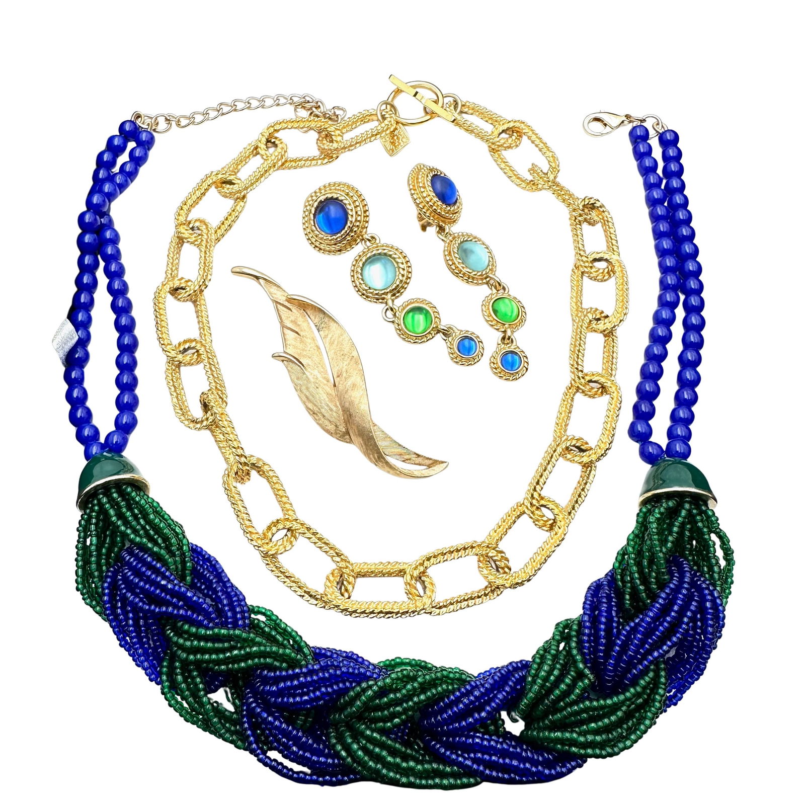 Jewelry Group Vintage Trifari Anne Klein Necklaces Brooch Talbots Statement Necklace (1 of 3)