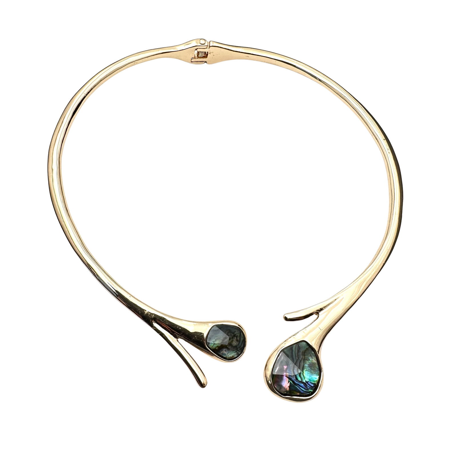 Robert Lee Morris Abalone Triplet Gold Tone Choker Necklace: Robert Lee Morris Abalone Triplet Gold Tone Choker Necklace