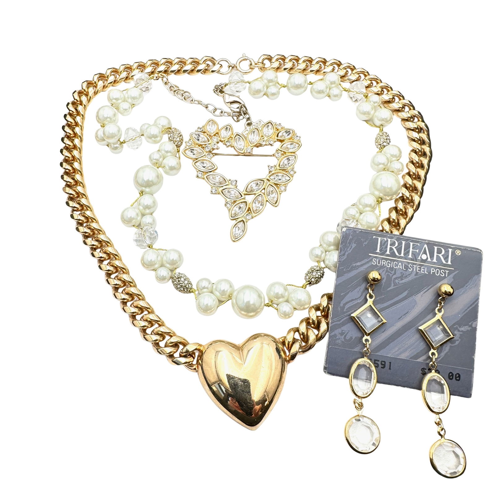 Jewelry Group Monet Brooch Anne Klein Necklace Trifari Earrings (1 of 3)