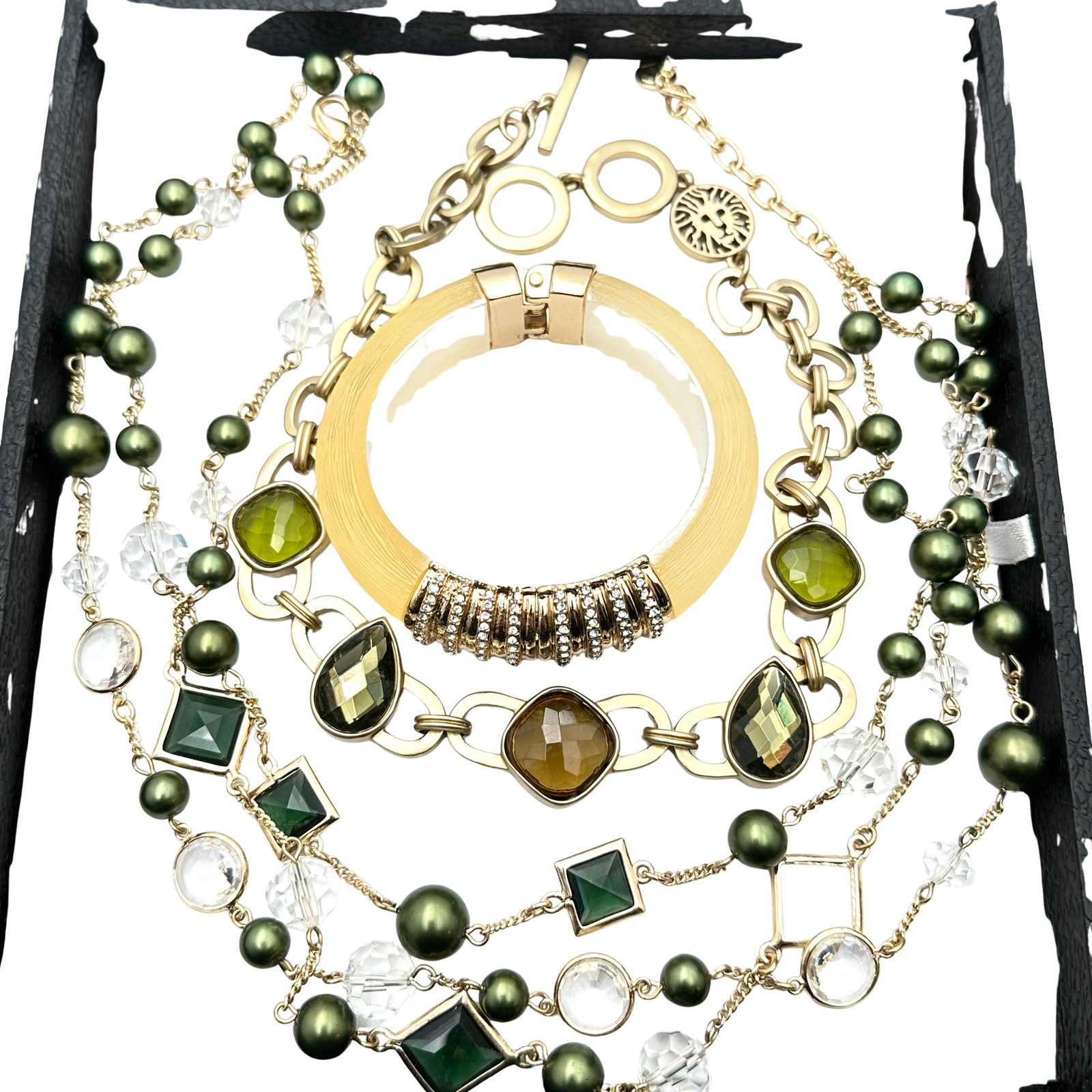 Jewelry Group Vintage Anne Klein Necklace Talbots Bezel Crystals Bittar Bracelet (1 of 3)