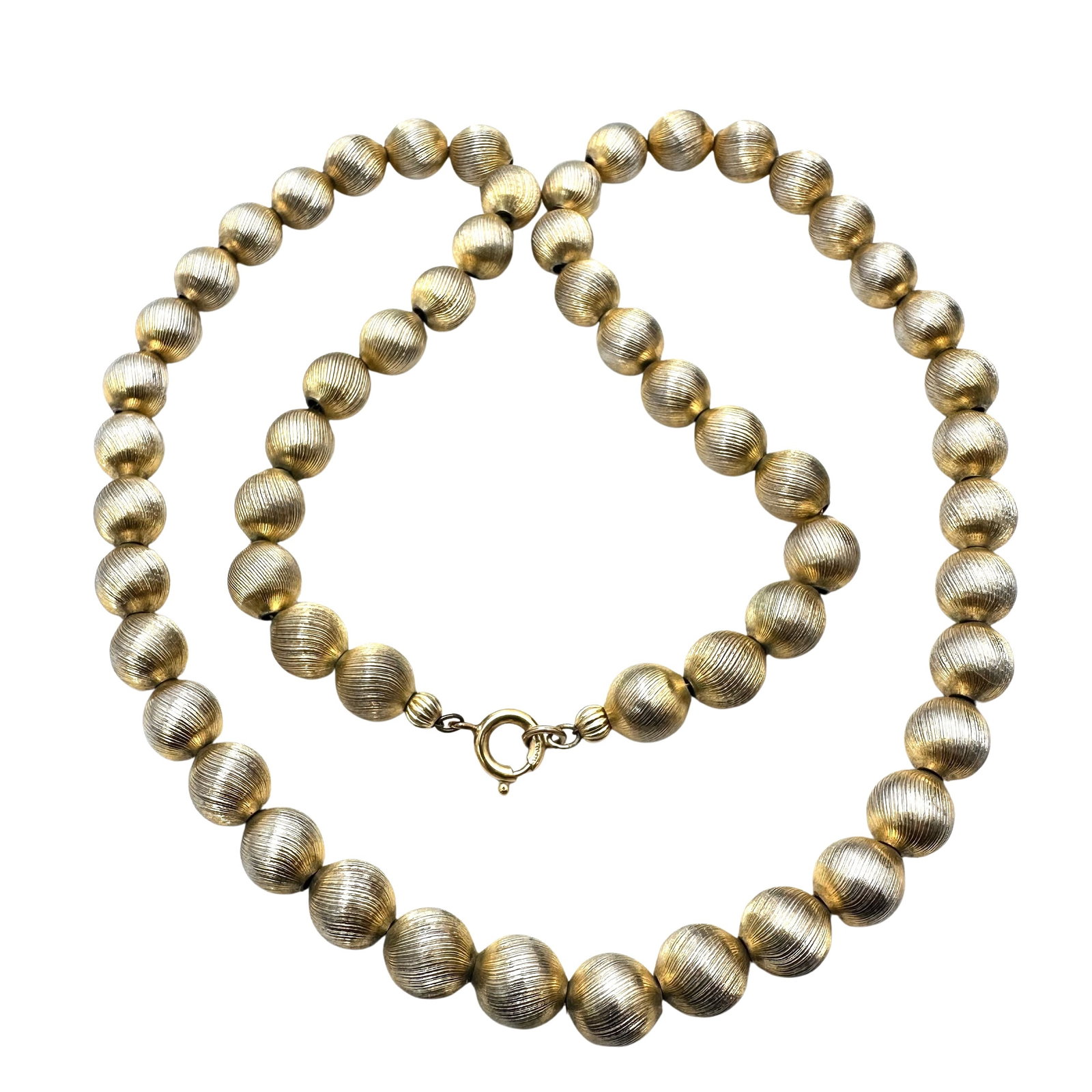 Vintage 12K Gold Filled Bead Necklace 10mm Beads 24 Inch Length 59 Grams: Vintage 12K Gold Filled Bead Necklace 10mm Beads 24 Inch Length 59 Grams