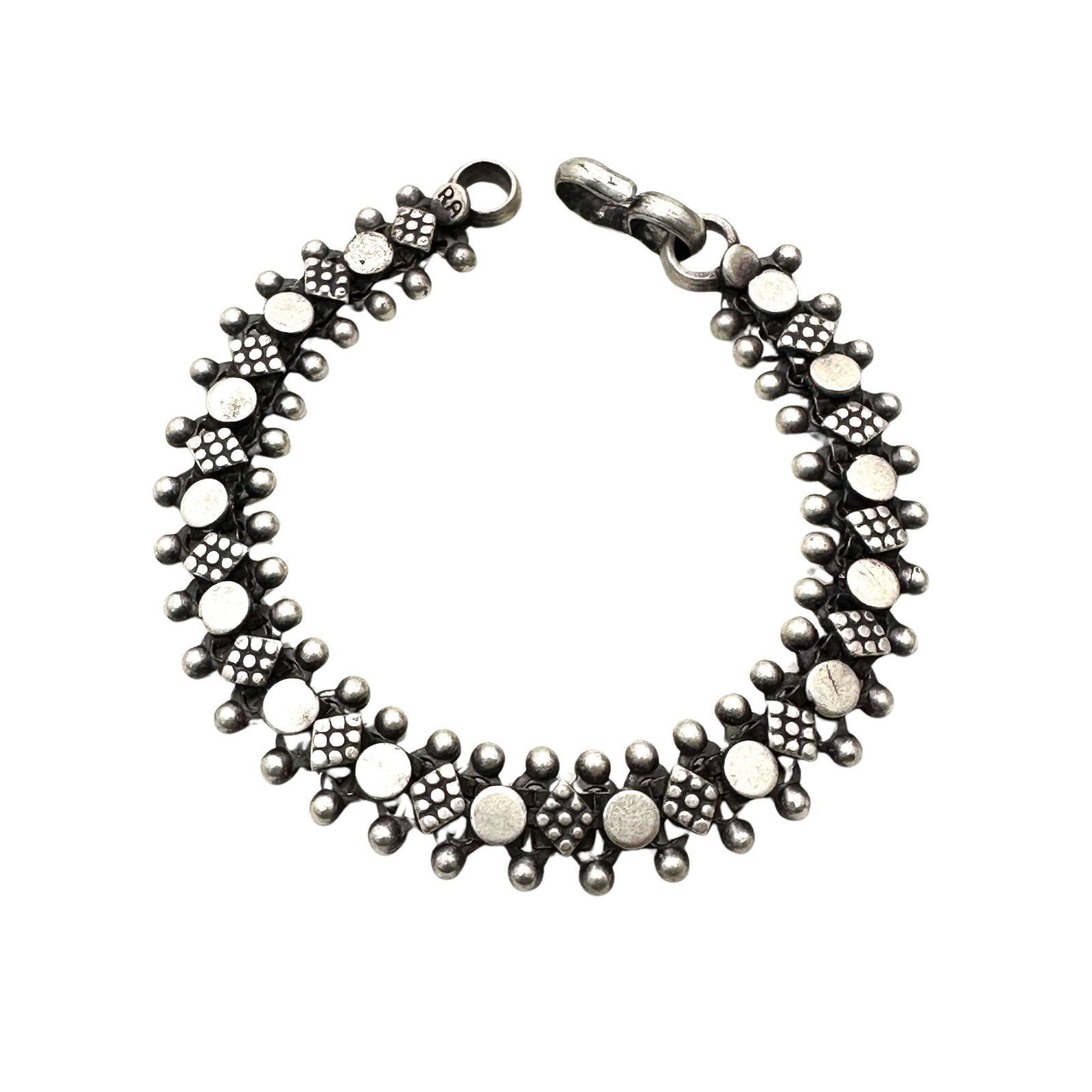 Vintage Ethnic Sterling Silver Bracelet 6.5 Inch 19 Grams (1 of 2)