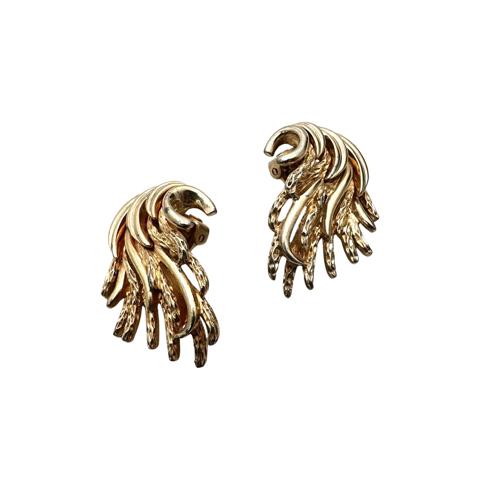 Vintage Marcel Boucher Gold Tone Clip Earrings: Vintage Marcel Boucher Gold Tone Clip Earrings