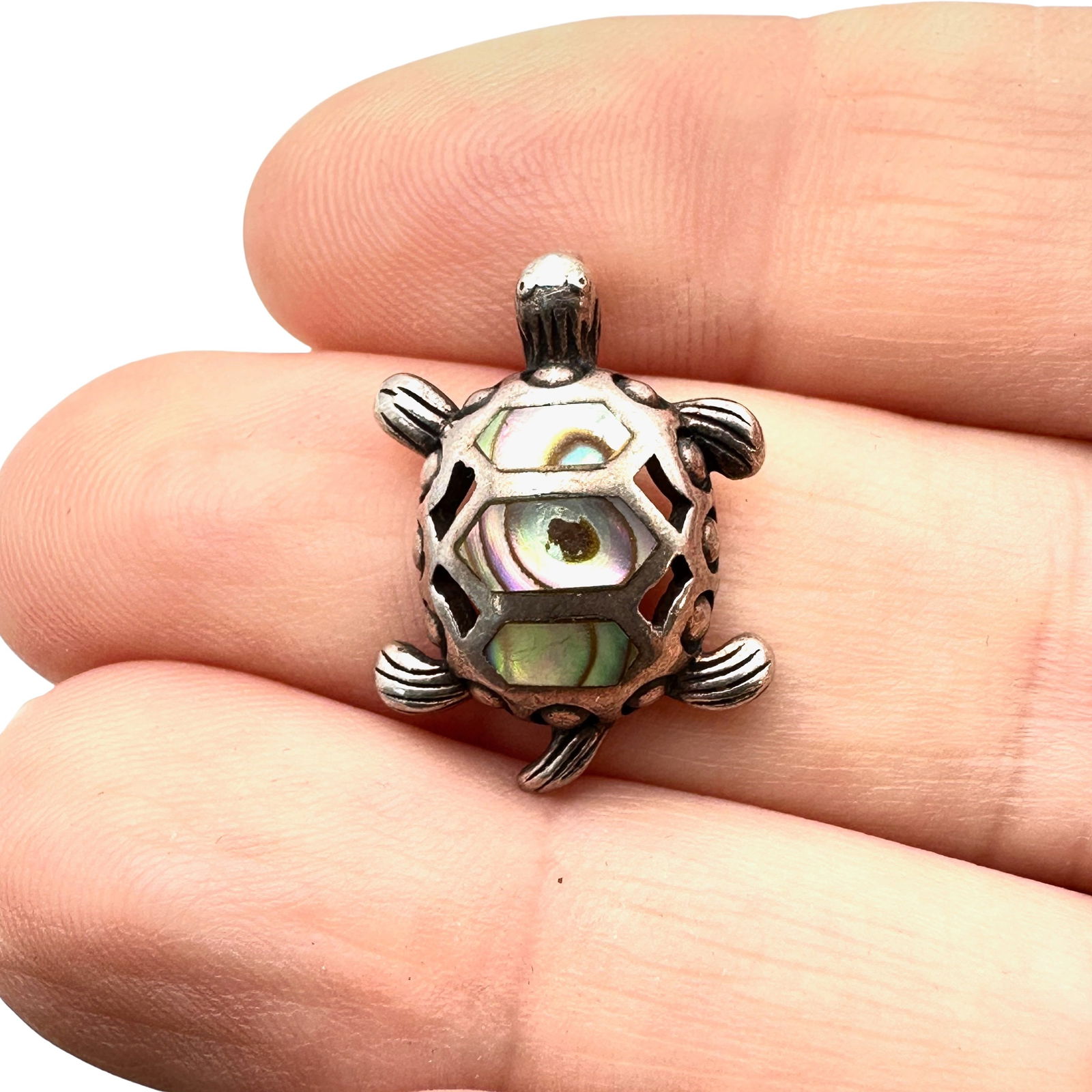 Sterling Silver Abalone Pearl Turtle Pendant (1 of 2)