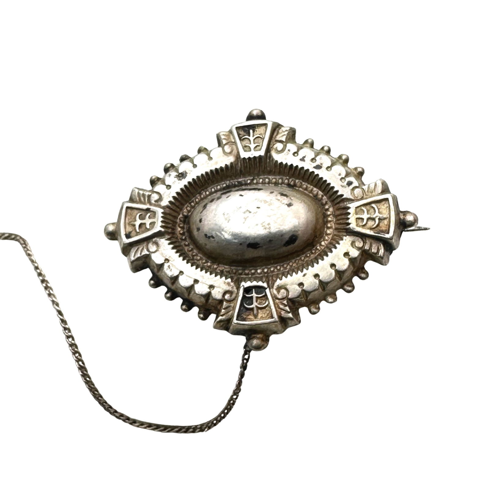 Victorian Sterling Silver Brooch Pin C Clasp Antique (1 of 2)