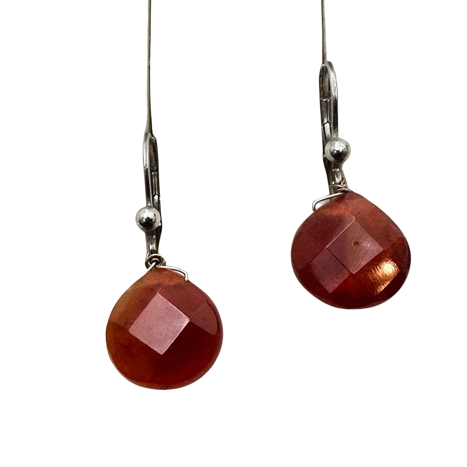 Red Carnelian Sterling Silver Chandelier Pierced Earrings (1 of 2)