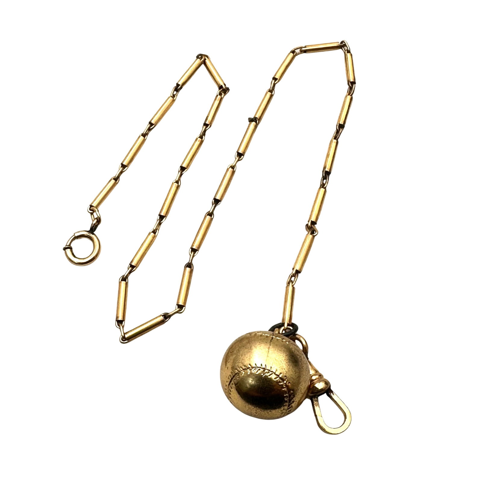 Vintage Gold Filled Watch Chain 12 Inch Baseball Fob 13 Grams: Vintage Gold Filled Watch Chain 12 Inch Baseball Fob 13 Grams